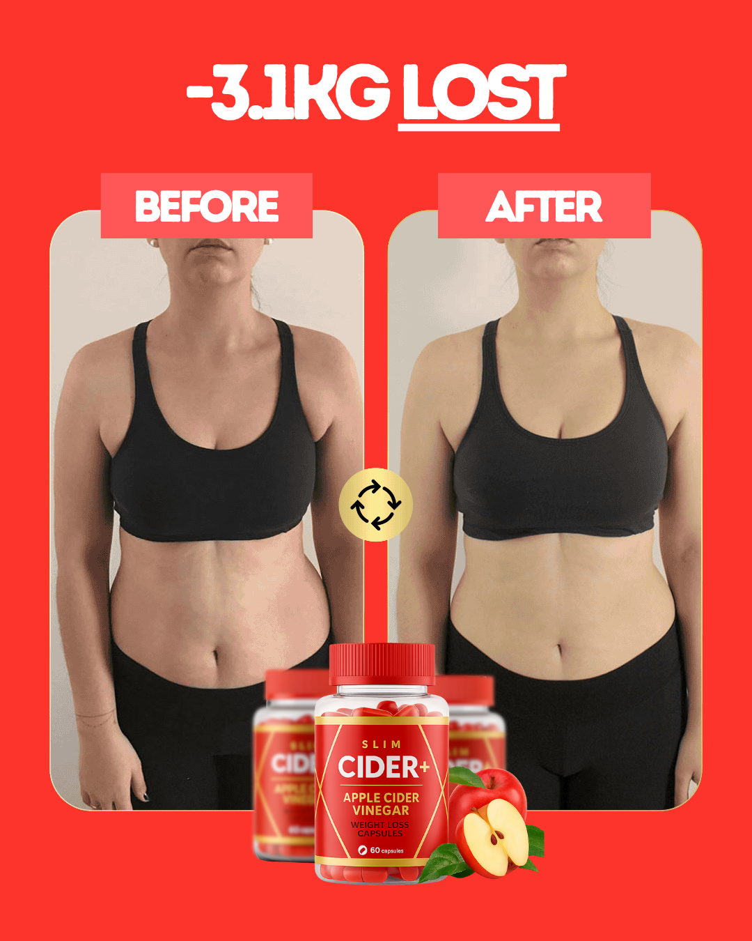 Woman lost 3.1kg with SlimCider+